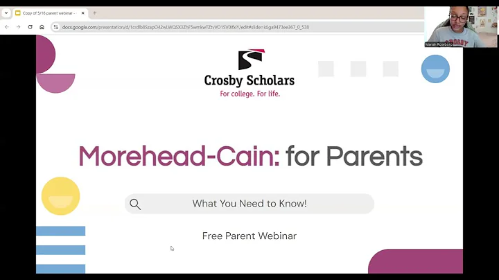 UNC Chapel Hill's Morehead Cain Scholarship - Parent Webinar