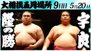 大相撲　隆の勝ー宇良　＜令和６年五月場所・９日目＞SUMO
