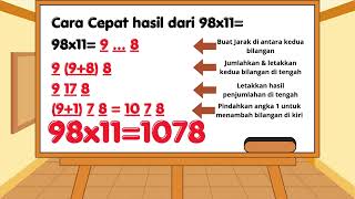 Trik Matematika Cara Cepat Perkalian 11 (jumlah 2 digit) Trik Matematika Cara Cepat Perkalian 11 (jumlah 2 digit)