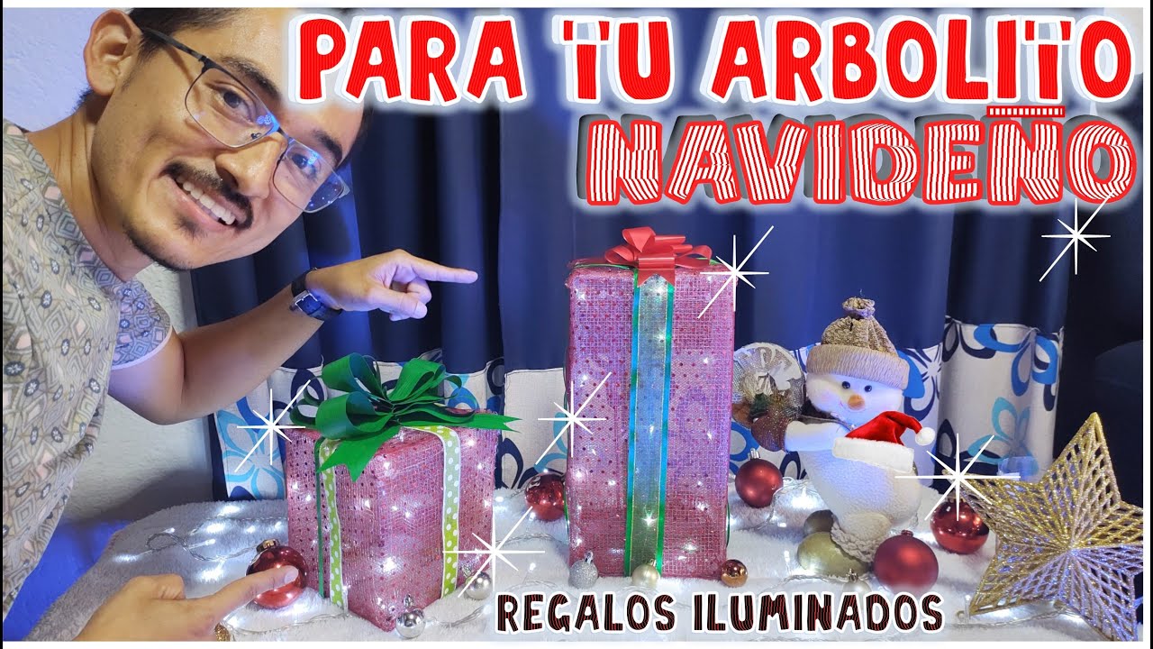 DIY REGALOS DECORATIVOS CON LUCES PARA NAVIDAD 🎁 🎄, HAZLO TÚ MISMA