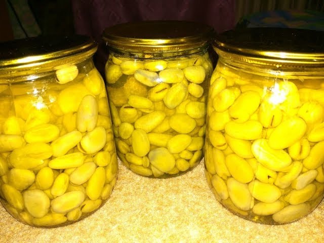 Консервированные зелёные бобы.