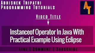 instanceof operator in java Part-34 #  instanceof operator in java with example