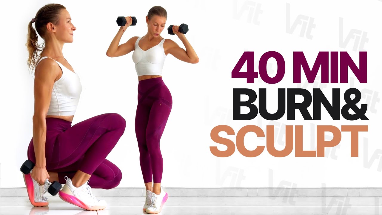 40 MIN FULL BODY CARDIO BURN x SCULPT HIIT Workout | At Home | Strength ...