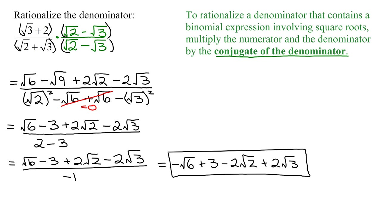 Rationalizing The Denominator Using The Conjugate Of Binomial In The rationalizing-the-denominator-using-the-conjugate-of-binomial-in-the