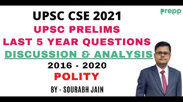 UPSC prelims previous year question paper analysis | 2016-2020 | Polity Part 1 | Sourabh jain