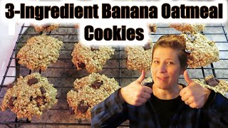 3-INGREDIENT BANANA OATMEAL BREAKFAST COOKIES / NO SUGAR ADDED