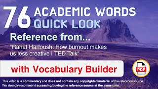 76 Academic Words Quick Look Ref from \\