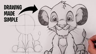 easy step by step tutorial how to draw simba from the lion king