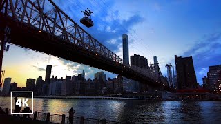 NEW YORK CITY Sunset Walking tour - East River views 4K
