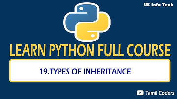 TYPES OF INHERITANCE | PART 19 | PYTHON TUTORIAL | TAMIL CODERS