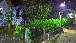 Real Calm Rain Sounds for Sleep | Calm Night Rain Sounds from The Front of a House for Sleep Soundly