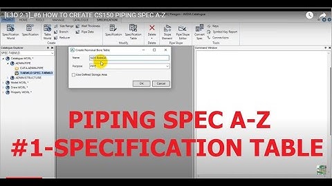 [E3D 2.1]_#6 HOW TO CREATE CS150 PIPING SPEC A-Z