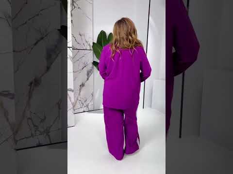 Стильний брючний костюм-двійка з костюма штани та піджак розміри батал, видео 1