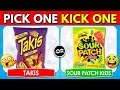 Pick one kick one spicy vs sour junk food 