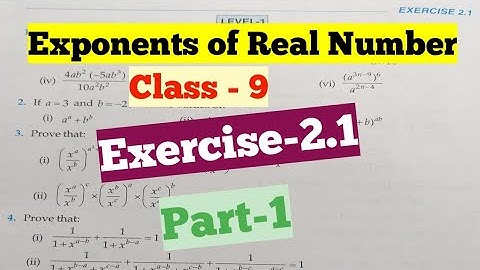 R D Sharma Ex.2.1 class 9 chapter-2 (Exponents of real numbers) Part-1