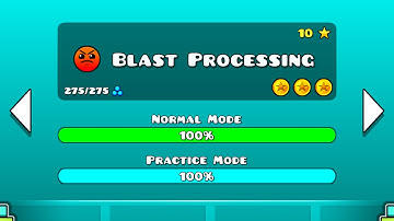 Geometry Dash Walkthrough - Level 17 (Blast Processing) [ALL COINS]