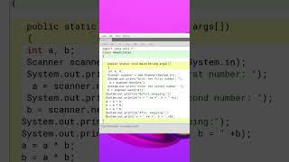 Swap two numbers in java using bitwise operator(^ ) #coding ##icse ##learn ##java