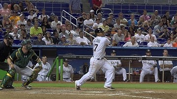 OAK@MIA: Solano rips an RBI double to right field