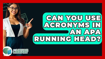 Can You Use Acronyms In An APA Running Head? - The Language Library