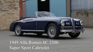 Lot 322 - 1949 Alfa Romeo 6C 2500 Super Sport Cabriolet 1949 Alfa Romeo 6c 2500