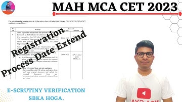 REGISTRATION PROCESS DATE EXTEND II MAH-MCA-CET 2024