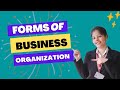 Forms Of Business Organization