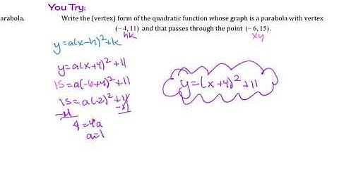 2.1 Quadratic Functions and Models Ex 4 and 5