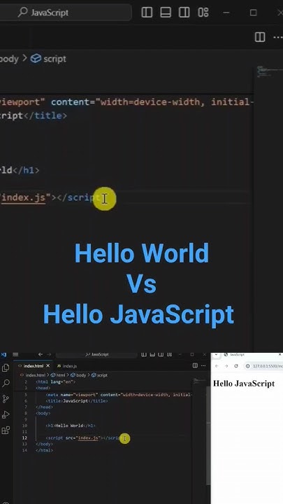 Hello World Vs Hello JavaScript #javascript #beginners #coding - YouTube