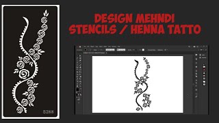 How to design henna stencil in Adobe Illustrator for cricut maker screenshot 5
