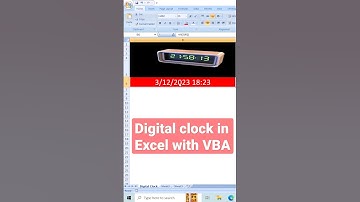 How to create Realtime Digital clock with vba code #shorts #excel