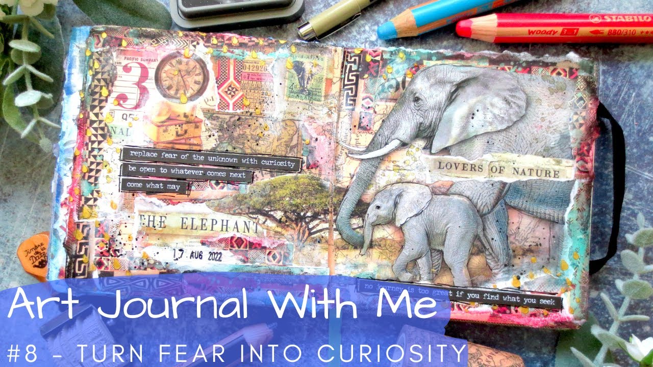 Art Journal With Me 8 Art Journaling for Beginners My Year In Africa Mixed Media Collage
