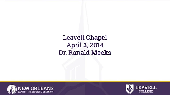 Colossians 4:2-6 | Dr. Ronald Meeks | 04-03-2014