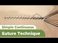 Suture techniques and training series simple continuous suture running suture  baseball stitch