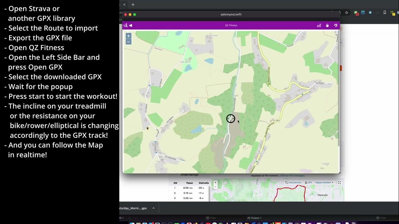 QZ Fitness GPX import from Strava YouTube