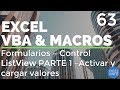 Curso Excel VBA y Macros - Cap. 63 - Formularios | ListView PARTE 1 | Activar y cargar valores