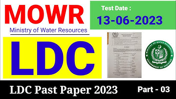 Ministry of Water Resources LDC Complete Solved Paper Held On 13/06/2023 : MOWR LDC Past Paper