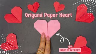 Easy Origami Paper Heart 💗 DIY: Fun Craft Activity for All Ages | Creative Kinder Crafts