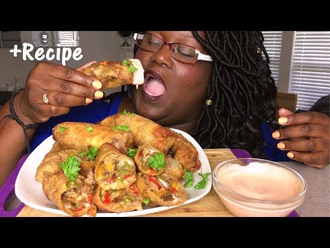 cheesesteak-egg-rolls-먹방-mukbang-+-recipe