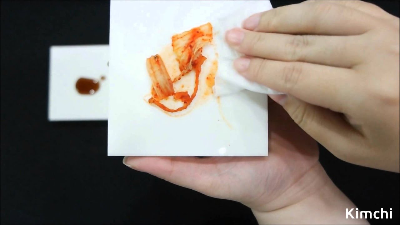 White Quartz Glass - 24hours Stains Test + Cleaning