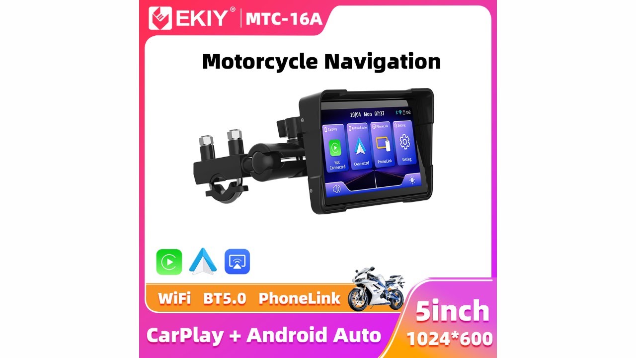 Review EKIY Wireless CarPlay Moto Android Auto 5 inch GPS 2025