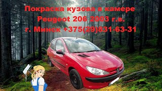 Удаление ржавчины и покраска Peugeot 206 в камере на СТО в Минске