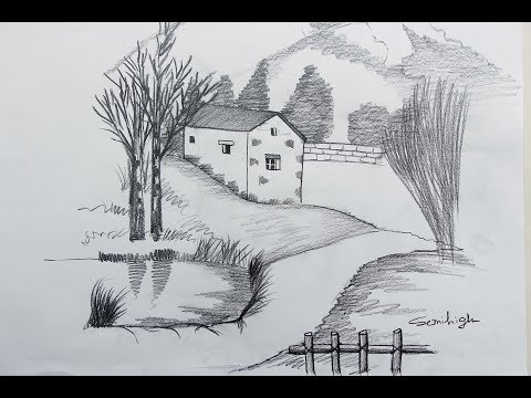 How To Draw A Real Beach Scenery Pencil Sketch Youtube