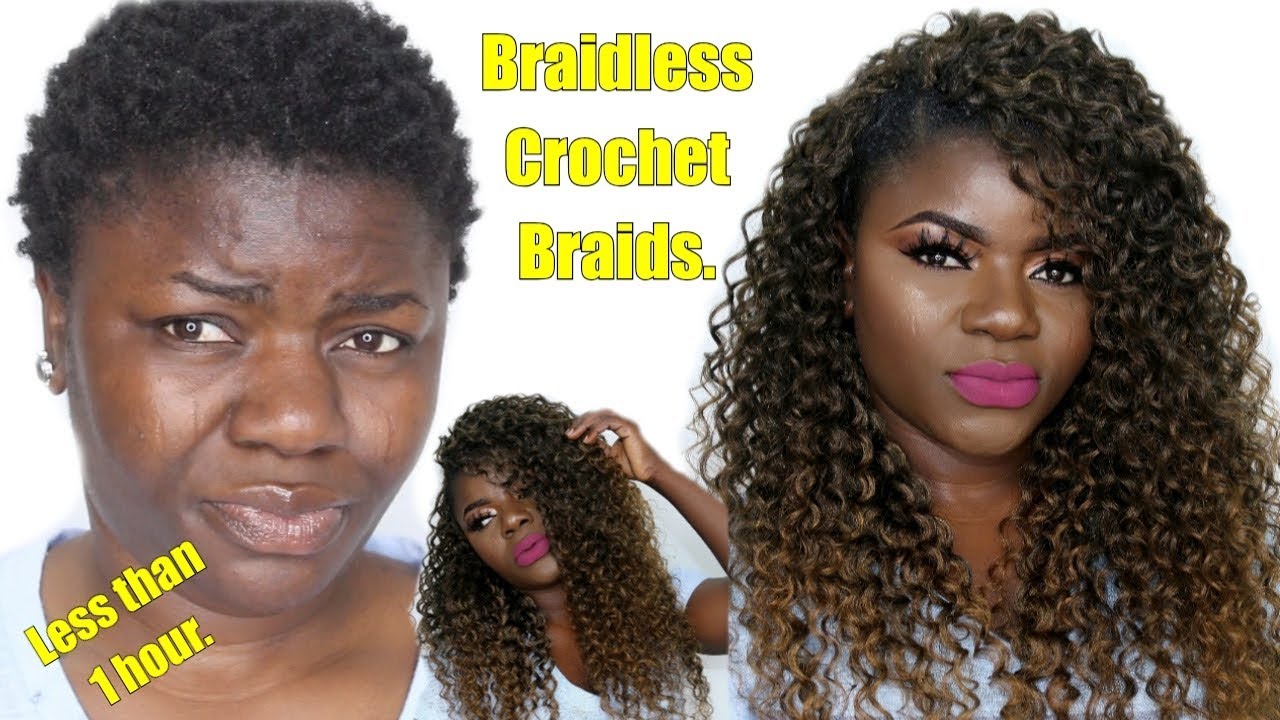 Braidless Crochet Braids On Twa Hair Using Got2b Glue Gel Wiggit.co.uk Dilias Empire. YouTube