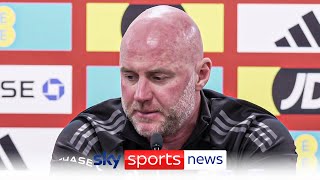 Rob Page reacts to Wales' Euro 2024 play-off final defeat to Poland in Cardiff