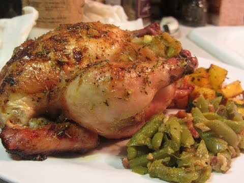 Apricot Brandy Glazed Cornish Game Hens