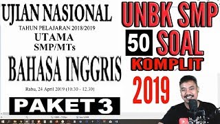 pembahasan UNBK bahasa Inggris SMP 2019 Paket 3 50 soal KOMPLIT screenshot 4