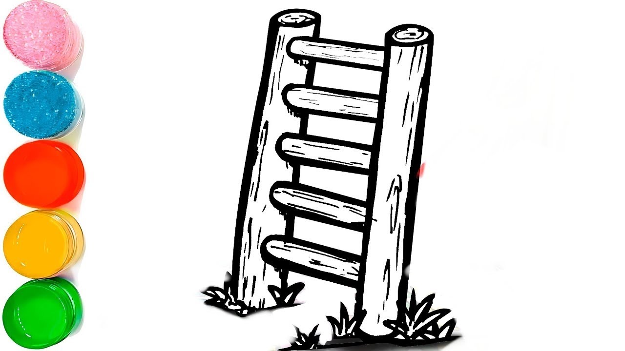 How To Draw 3D Ladder Drawing | Beautiful Ladder Drawing Step by Step ...
