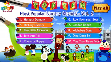 Top Ten Most Popular Nursery Rhymes Jukebox Vol. 2 with Lyrics (Subtitles) and Action