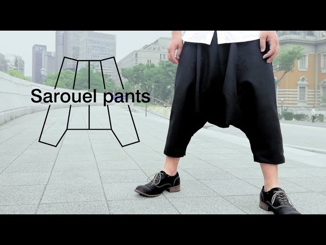 How to make sarouel pants Simple pattern paper Waist rubber makes