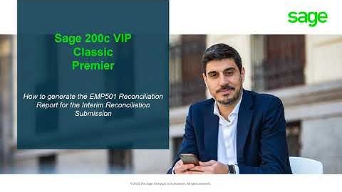Sage 200c VIP / Sage Classic & Premier Payroll: Generate the EMP501 Reconciliation Report